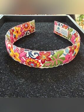 Douglas Paquette Pink Floral Multicolor Cotton Padded Headband, NWOT